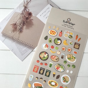 Adesivi Suatelier / Adesivi per diario / Adesivi per planner / Adesivi per scrapbooking / Adesivi kawaii / Happy Meal / Cena / Viaggio gastronomico n. 5 / 1133