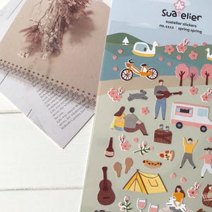 Suatelier Aufkleber | Journaling | Planer Aufkleber | Scrapbooking Aufkleber | Kawaii Aufkleber | Niedliche Aufkleber | Im Frühling Frühling | 1112