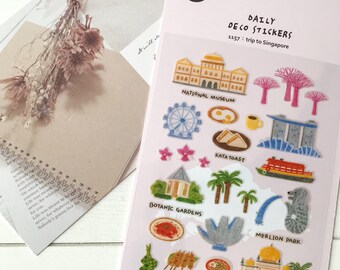 Suatelier Singapur Stickers | Reise-Sammelalbum, Planer-Aufkleber | 1157