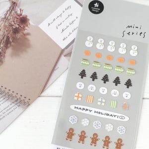 Suatelier Aufkleber | Journaling | Planer Aufkleber | Scrapbooking Aufkleber | Kawaii Aufkleber | Schneemann-Aufkleber | Mini-Serie | 129