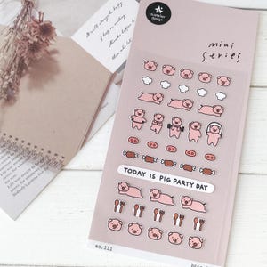 Suatelier Aufkleber | Journaling | Planer Aufkleber | Scrapbooking Aufkleber | Kawaii Aufkleber | Schweinchen Aufkleber | Mini-Serie | 111