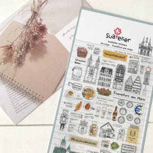 Suatelier-stickers | Suatelier Frankfurt | Journalen | Plannerstickers | Plakboekstickers | Reissticker | Koreaanse stickers | 1032