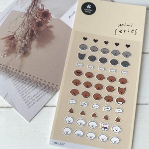 Suatelier Aufkleber | Journaling | Planer Aufkleber | Scrapbooking Aufkleber | Kawaii Aufkleber | Niedliche Hundeaufkleber | Mini Hunde Sickers | 117