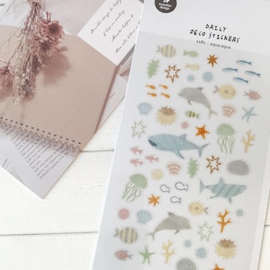 Suatelier Aufkleber | Journaling | Planer Aufkleber | Scrapbooking Aufkleber | Kawaii Aufkleber | Marine Aufkleber | Aqua Aqua | 1182