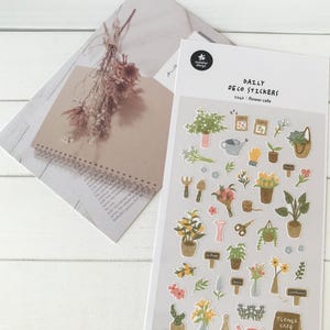 Suatelier Aufkleber | Journaling | Planer Aufkleber | Scrapbooking Aufkleber | Kawaii Aufkleber | Niedliche Aufkleber | Blumencafe | 1142