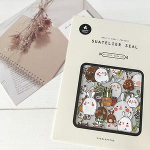Suatelier Aufkleber | Journaling | Planer Aufkleber | Scrapbooking Aufkleber | Kawaii Aufkleber | Tiere | Hasen | Warmer Tag | 1520
