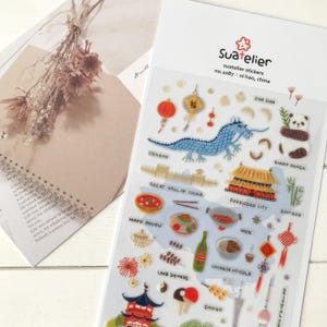 Adesivi Suatelier / Adesivi Suatelier China / Adesivi per diario / Adesivi per planner / Adesivi per scrapbooking / Adesivi da viaggio / Adesivi Ni Hao China / 1087