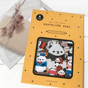 Suatelier Aufkleber | Journaling | Planer Aufkleber | Scrapbooking Aufkleber | Kawaii Aufkleber | Tiere | Liebe Panda | Schöne Pandas | 1519