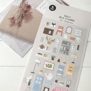 Suatelier Aufkleber | Journaling | Planer Aufkleber | Scrapbooking Aufkleber | Kawaii Aufkleber | Vintage Haus | Glückliches Zuhause | 1161