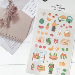 Suatelier Aufkleber | Journaling | Planer Aufkleber | Scrapbooking Aufkleber | Kawaii Aufkleber | Obst-Aufkleber | Obst Laden Aufkleber | 1180