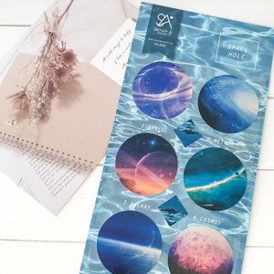 Stickers Suatelier | Journalisation | Stickers pour agenda | Stickers Scrapbooking | Autocollants kawaii | Stickers coréens |  Trou spatial | 2040