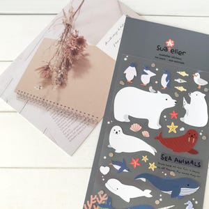 Suatelier Aufkleber | Journaling | Planer Aufkleber | Scrapbooking Aufkleber | Kawaii Aufkleber | Tiere | für alle Tierliebhaber | Meerestiere | 1071