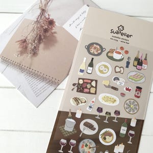 Suatelier Aufkleber | Journaling | Planer Aufkleber | Scrapbooking Aufkleber | Kawaii Aufkleber | Glücklicher Tag | Weinstube | 1134