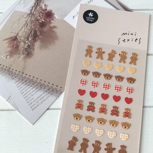 Adesivos Suatelier | Diário | Adesivos para Planejador | Adesivos para Scrapbooking | Adesivos Kawaii | Adesivos de Ursinho de Pelúcia | Mini Ursinhos de Pelúcia | 109