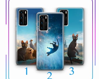 Flow A2 Handy Hülle Hülle Für Huawei P9 P10 P20 P30 P40 Lite PRO Plus LG G5 G6 Modelle Cartoon schwarze Katze Straume Animans Freunde Flood