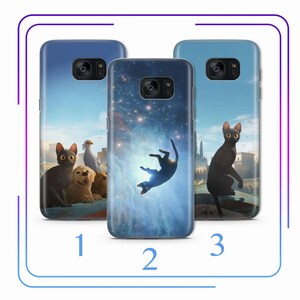 Flow A2 Telefoon Case Cover Voor Samsung Galaxy S5 S6 S7 S8 S9 Edge Plus LTE NEO Modellen Cartoon Zwarte Kat Straume Animans Vrienden Flood
