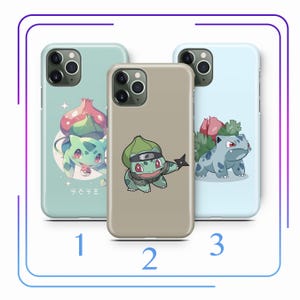 Bisasam A7 Telefon Fall Abdeckung für Apple iPhone 11 12 13 14 15 16 e PRO PLUS Mini MAX Modelle Cartoon Tier Held von einem Ball Gotta Catch Em