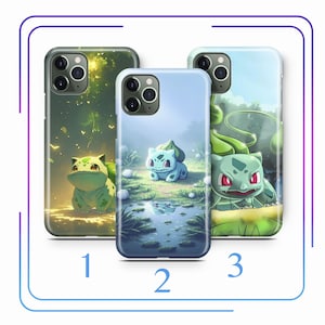 Bisasam A8 Telefon Fall Abdeckung für Apple iPhone 11 12 13 14 15 16 e PRO PLUS Mini MAX Modelle Cartoon Tier Held von einem Ball Gotta Catch Em