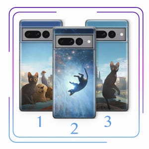 Flow A2 Telefoon Case Cover Voor Google Pixel 6 6A 7 7A 8 8A 9 9A Pro XL Modellen Cartoon zwarte kat Straume Animans Vrienden Flood