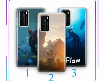 Flow A3 Handy Hülle Hülle Für Huawei P9 P10 P20 P30 P40 Lite PRO Plus LG G5 G6 Modelle Cartoon schwarze Katze Straume Animans Freunde Flood