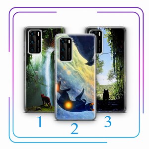 Custodia per telefono Flow A1 per Huawei P9 P10 P20 P30 P40 Lite PRO Plus LG G5 G6, motivo: cartone animato gatto nero, animali strani, amici, inondazioni