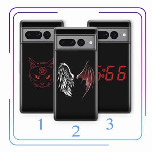Teufel A3 Telefon Fall Abdeckung für Google Pixel 6 6A 7 7A 8 8A 9 9A Pro XL Modelle Satan Pentagram 666 Diabalo Dämon Hell Dark Spirit
