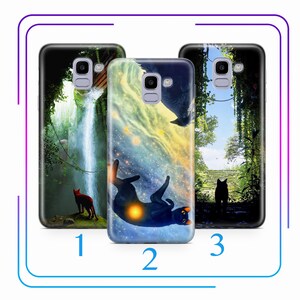 Flow A1 Telefoon Case Cover Voor Samsung Galaxy A3 A5 A6 A7 A8 J3 J5 J6 J7 2016-2018 Modellen Cartoon Zwarte Kat Straume Animans Vrienden Flood