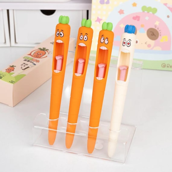ペンペン PEN PEN とても可愛いミニ人形セット❤︎ペンギンビンテージ Funny Carrot Shaped Gel Pens – Set of 4 | Cute Design With