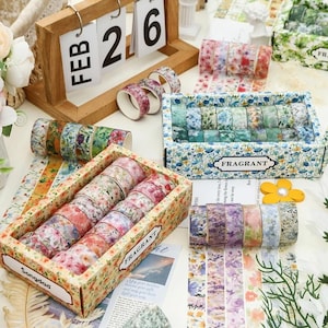 18 Stück / Lot Floral Washi Tape Set - Fragrant Serie dekorative Masking Tapes | Vintage Botanische Scrapbooking Aufkleber für Journaling