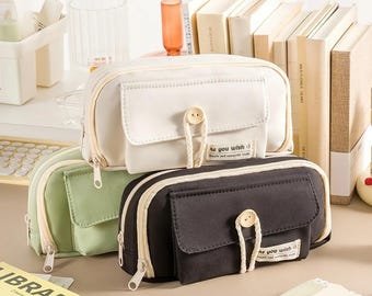 Multi-Compartment Oxford Fabric Pencil Case || Stylish and Spacious Storage for School & Office
