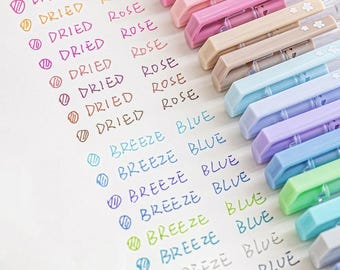 Zestaw 8 szt./partia długopisów w neutralnych kolorach Seasons || „Suszona róża” i „Breeze Blue” w wielu kolorach, długopisy kulkowe 0,5 mm