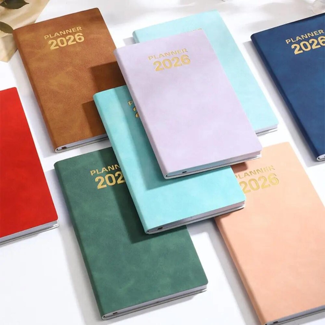 NEW! 2026 A6 Weekly Planner | PU Leather Pocket Agenda Book ...