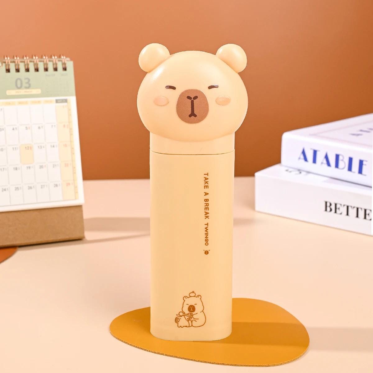 Lot De 3 Taille-crayons Avec Récipient - Forme Capybara - Pour Crayons, Pastels - Manuel, Portable