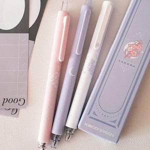 3 Teile / los Sakura Kirschblüten Elegante Gelstifte Set || Kawaii Floral Gelschreiber, perfektes Geschenk