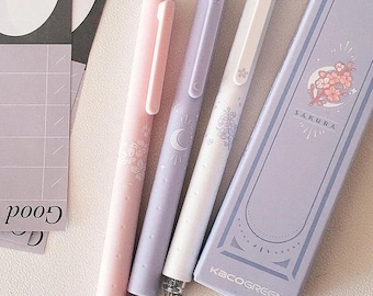 3 Teile / los Sakura Kirschblüten Elegante Gelstifte Set || Kawaii Floral Gelschreiber, perfektes Geschenk