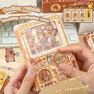Kawaii Capybara Arcade Notebook - Interactive Cover Journal with 80 Full-Color Pages | Cute Stationery Gift for Kids & Students