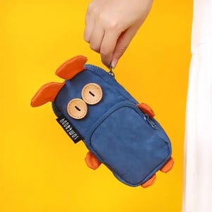 Somebody Patch Toy Canvas Rabbit Pencil Case || Uroczy kreskówkowy woreczek do przechowywania przyborów szkolnych i telefonu