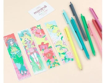 9 szt./partia Morandi Color Gel Ink Pens Set || Estetyczne pastelowe długopisy Click 0,5 mm do prowadzenia dziennika, rysowania i artykułów szkolnych