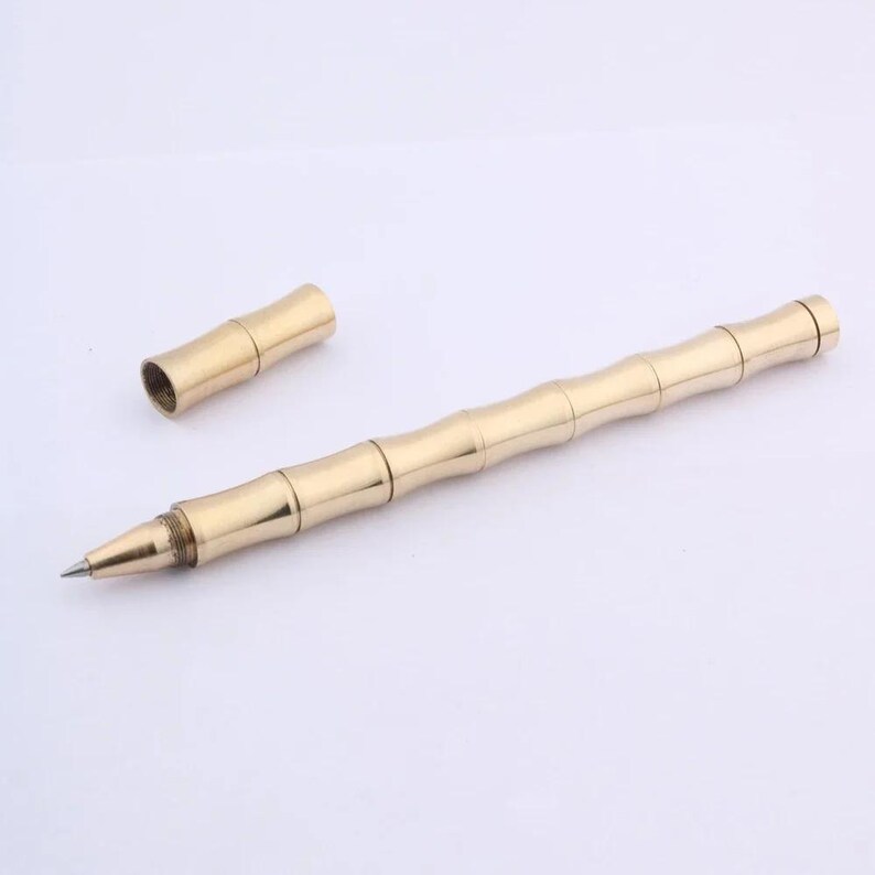 Elegant Bamboo-inspired Metal Rollerball Pen || Premium Writing ...