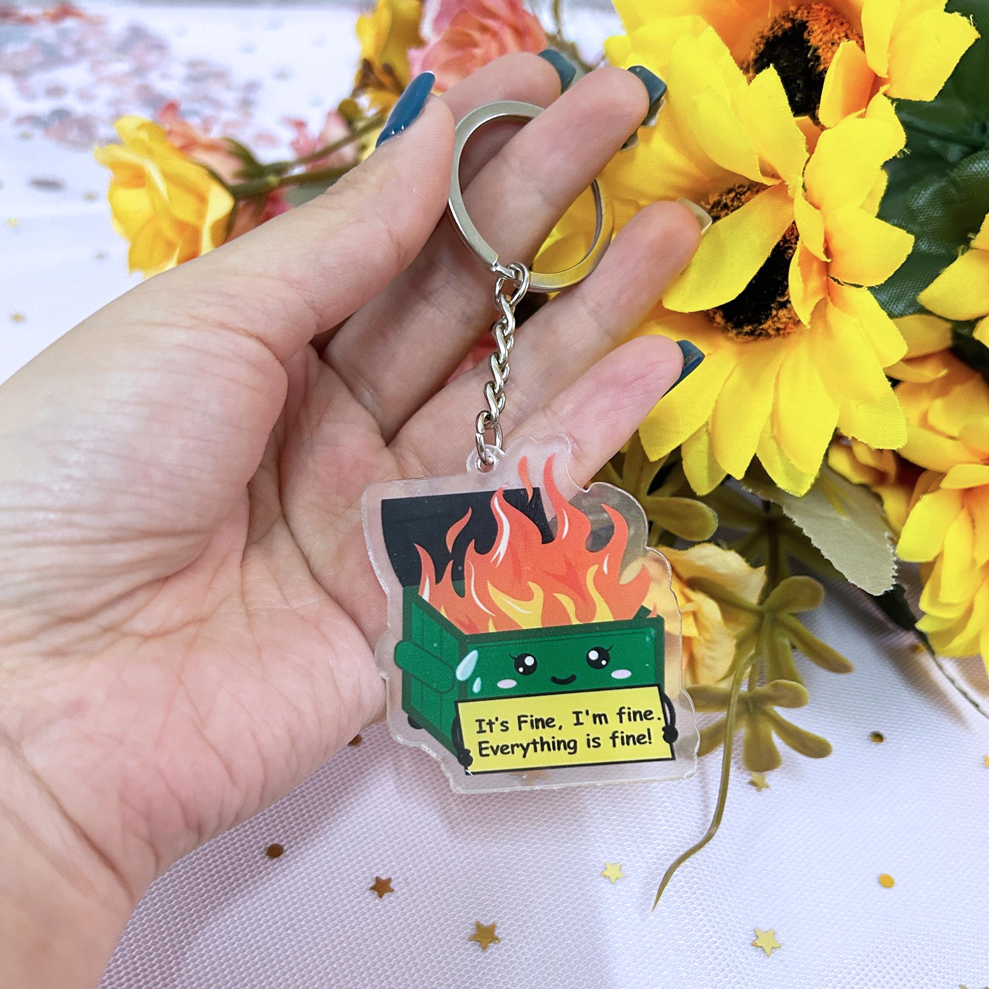 Emotional Dumpster Fire 15pcs Dumpster Fire Keychain Set - Positive ...