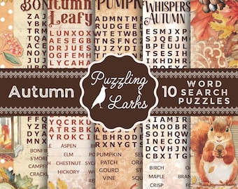 Sopas de letras de otoño: 10 actividades acogedoras (descarga digital)