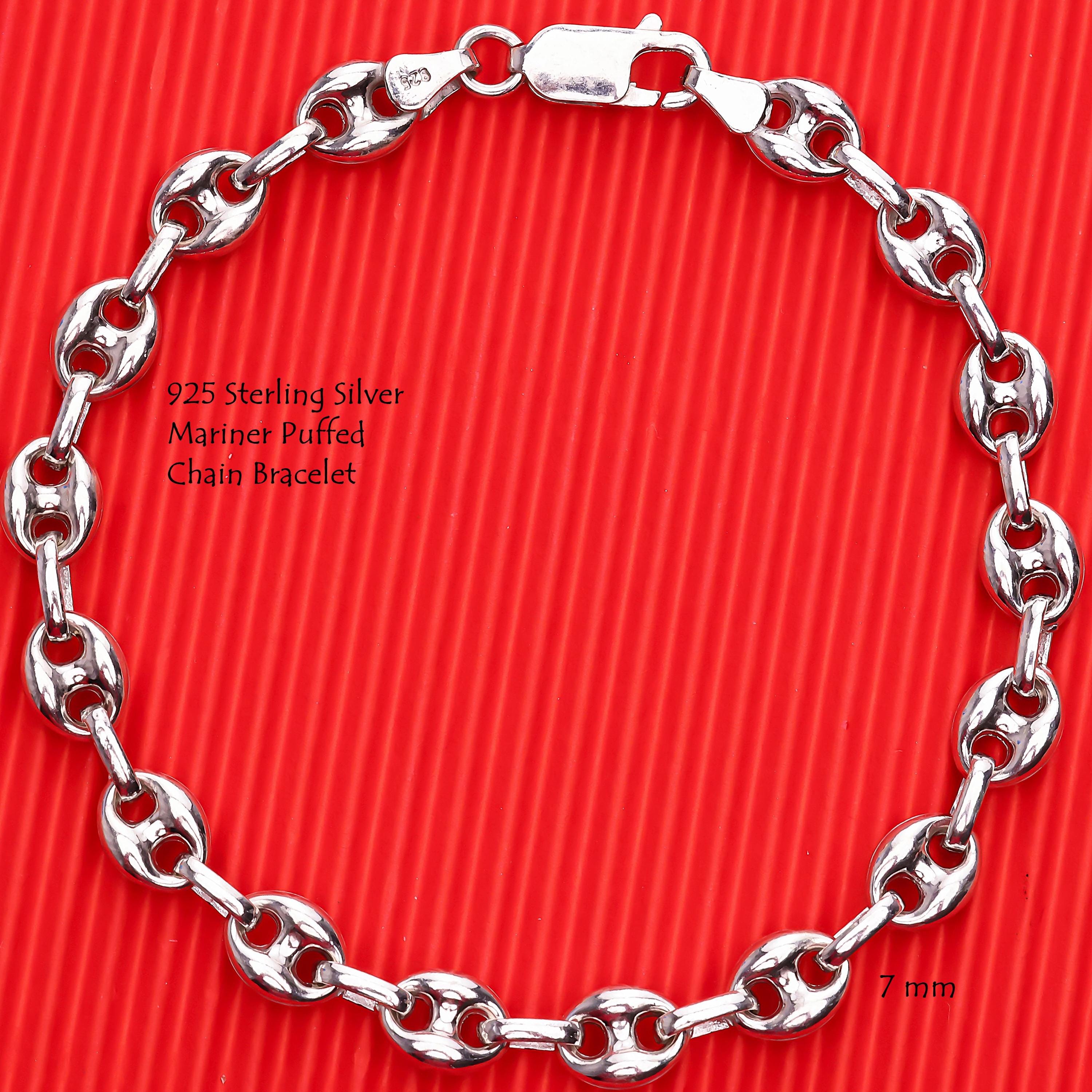 Sterling Silver Curb-Link 5mm Chain With Lobster Clasp. Measures 26" In - Foto 6