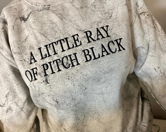 A Little Ray of Pitch Black Embroidered Sweatshirt - Comfort Colors Colorblast Crewneck