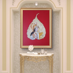 Handmade Lord Ram & Mata Sita Portrait | Divine Art with Bow-Wielding Ram |Handcrafted Hindu Mythology Wall Decor