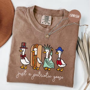 Comfort Colors® Just a Patriotic Goose Shirt,Funny 4th of July Goose Tee,Red White Shirt, USA Independence Day Shirt,Cute America Goose Gift image 5