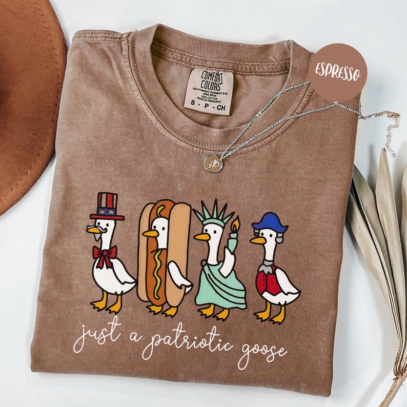 Comfort Colors® Just a Patriotic Goose Shirt,Funny 4th of July Goose Tee,Red White Shirt, USA Independence Day Shirt,Cute America Goose Gift image 5
