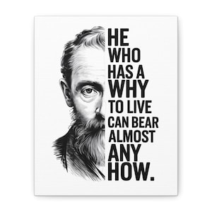 Canvas Wall Print, Friedrich Nietzsche Quote Art, Home Decor Sign, Philosophy Poster, Literary Gift, Inspirational Painting - Matte Canvas