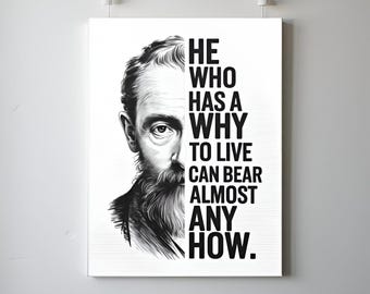 Friedrich Nietzsche Quote Canvas Print: Philosophy Wall Art for Home Decor