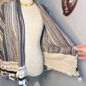 ZARA Boho Tassel Kimono: Tribal Print Cotton Cardigan image 5