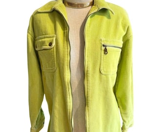 Vintage Y2K Rafaella Chartreuse/Green Corduroy Jacket